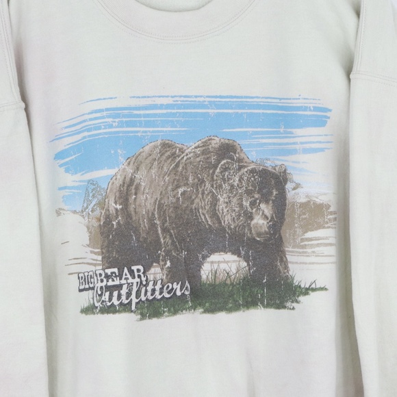 90s Mens XL Big Bear Nature Acid Wash Sweatshirt - Picture 4 of 9